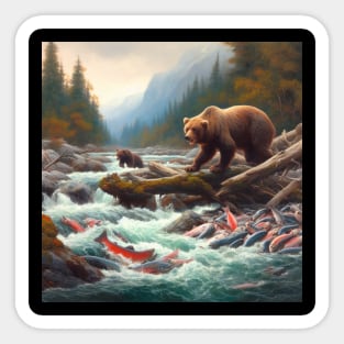 Salmon Fishing . Sticker